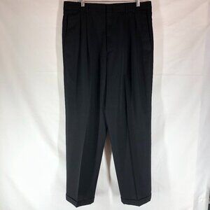 Dockers Black Pleated And Cuffed Dress Slacks Size 36 X 32